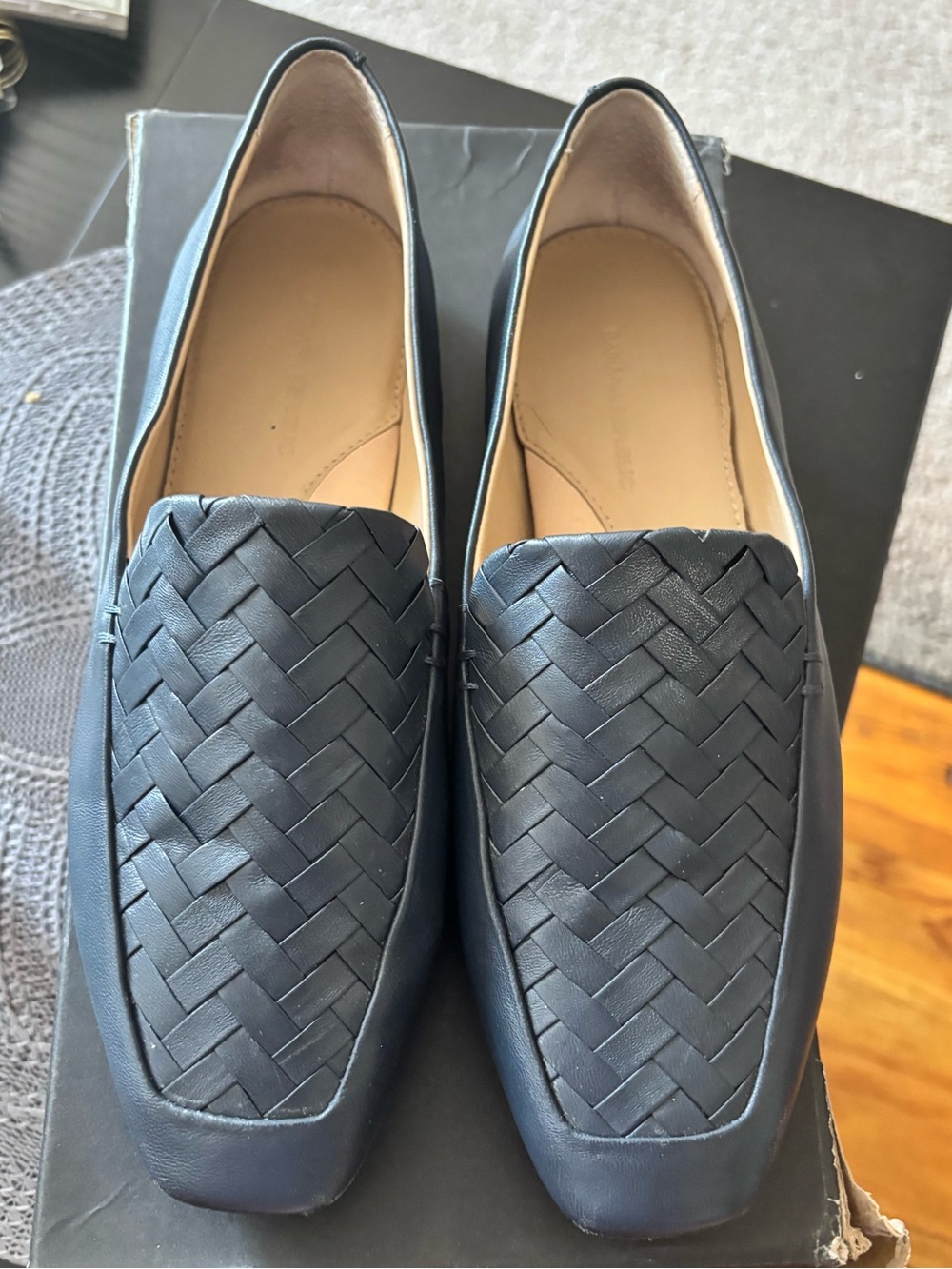 Banana Republic Navy Woven Soft Snip Loafers - Women